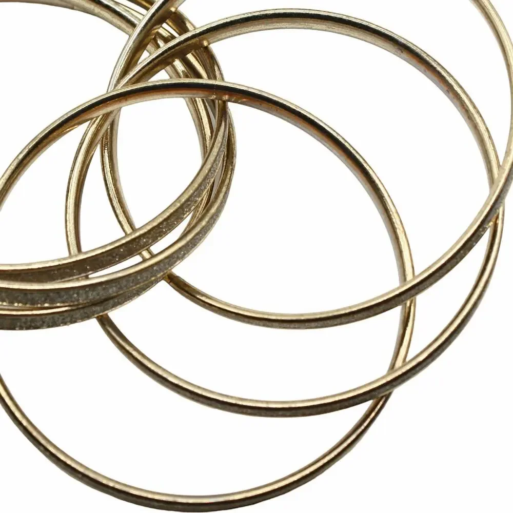 Vintage Interlocked Bangle Bracelets Gold w Silver Glitter 80s 90s Glam -Hey Viv